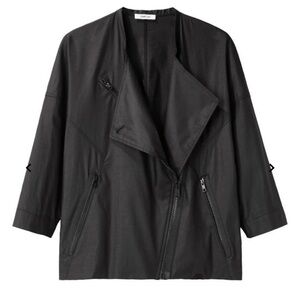 NWT HELMUT LANG BLACK LACQUERED COTTON JACKET